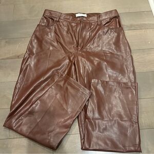 Abercrombie & Fitch Brown Faux Leather Pants